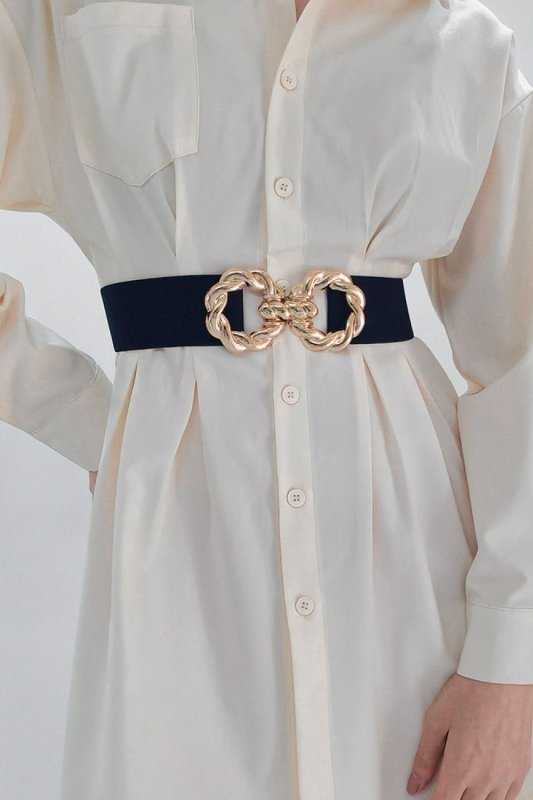 Zinc Alloy Buckle Elastic Belt - ShalayeFashion