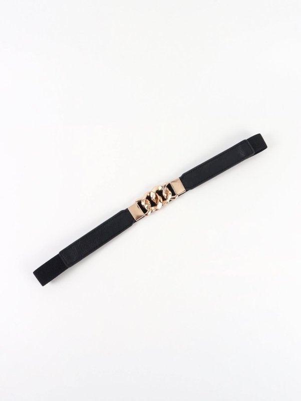 Zinc Alloy Buckle Elastic PU Belt - ShalayeFashion