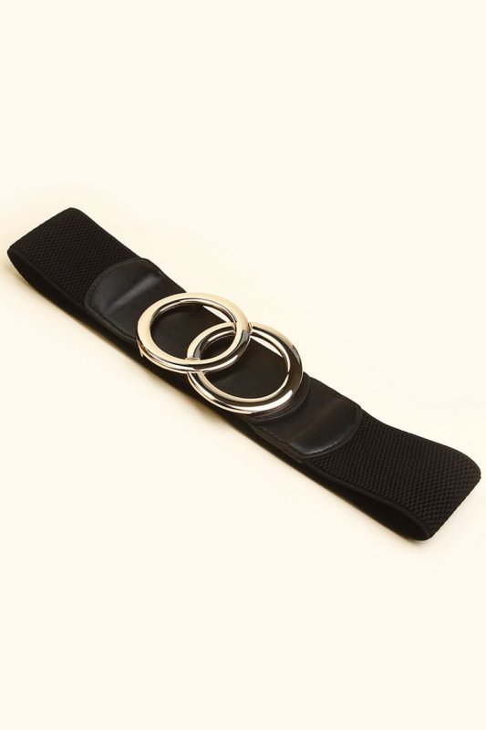 Zinc Alloy Buckle Elastic PU Belt - ShalayeFashion