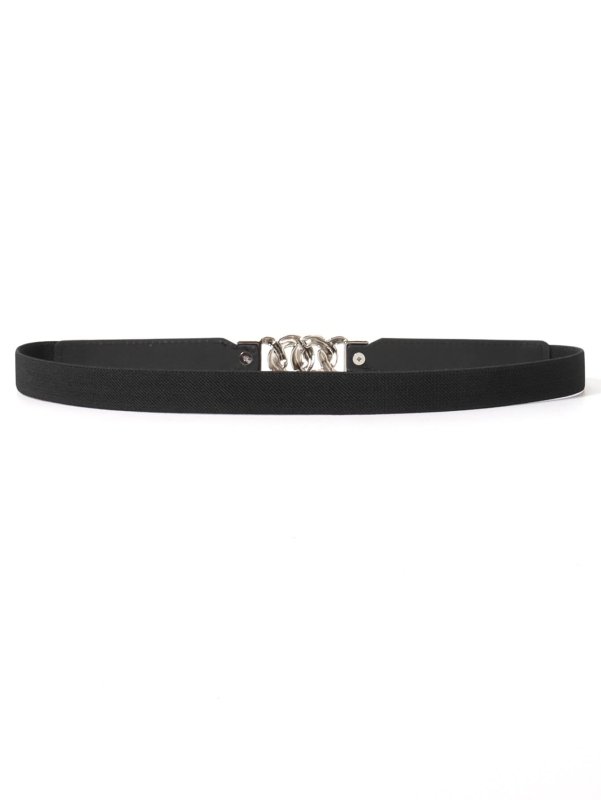 Zinc Alloy Buckle Elastic PU Belt - ShalayeFashion