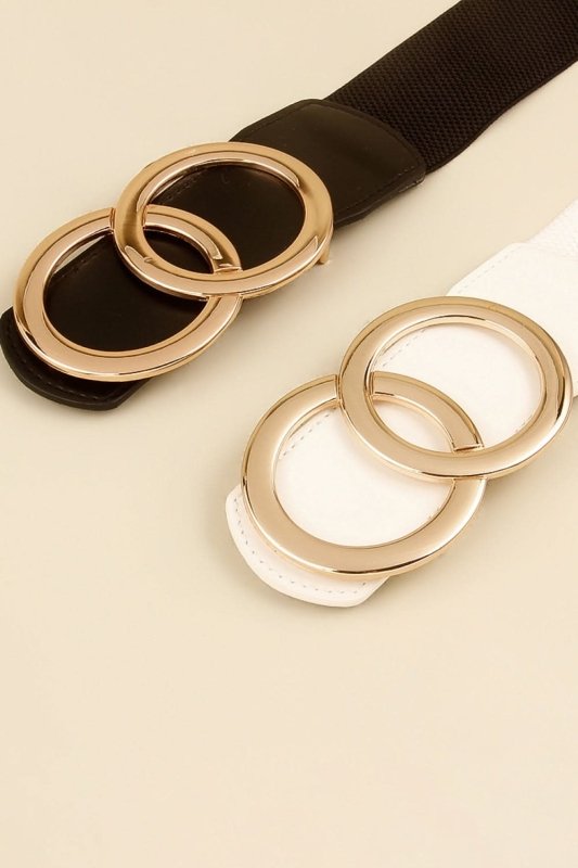 Zinc Alloy Buckle Elastic PU Belt - ShalayeFashion