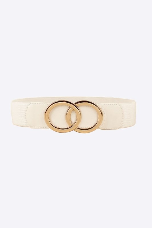 Zinc Alloy Buckle Elastic PU Belt - ShalayeFashion