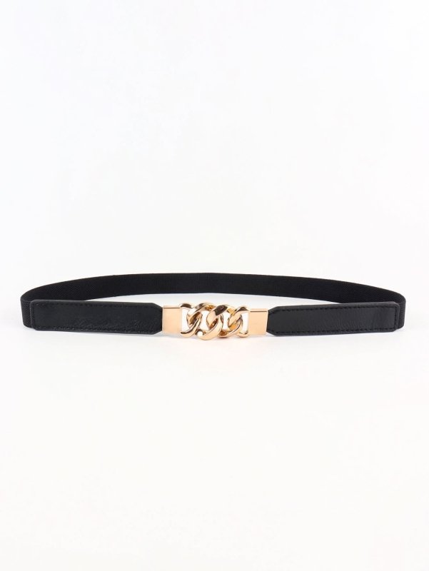 Zinc Alloy Buckle Elastic PU Belt - ShalayeFashion