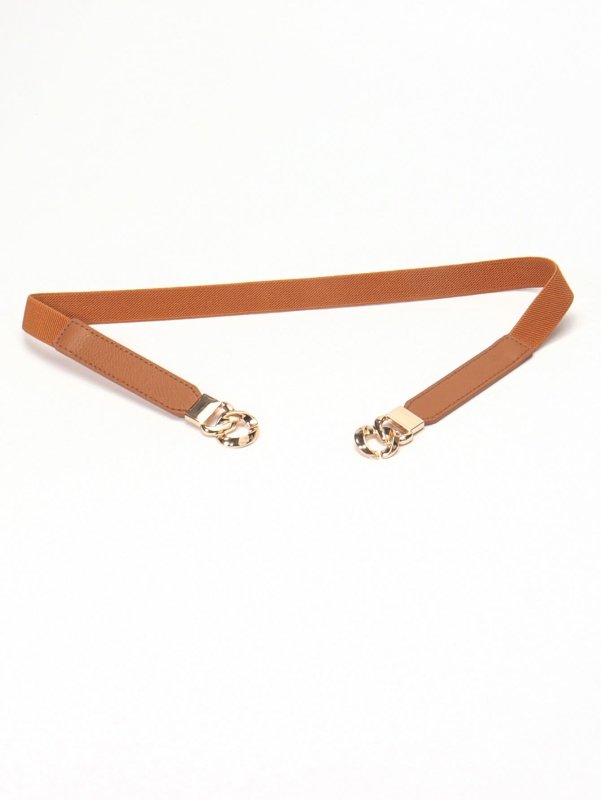 Zinc Alloy Buckle Elastic PU Belt - ShalayeFashion