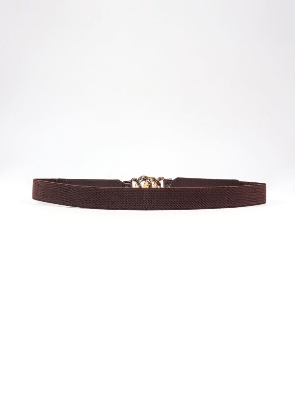 Zinc Alloy Buckle Elastic PU Belt - ShalayeFashion