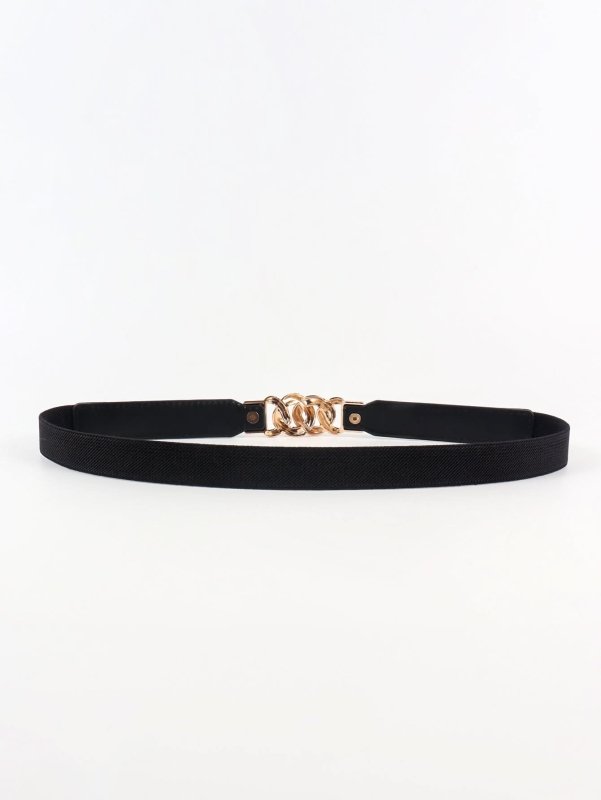 Zinc Alloy Buckle Elastic PU Belt - ShalayeFashion