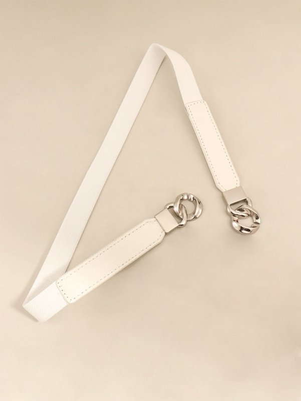 Zinc Alloy Buckle Elastic PU Belt - ShalayeFashion