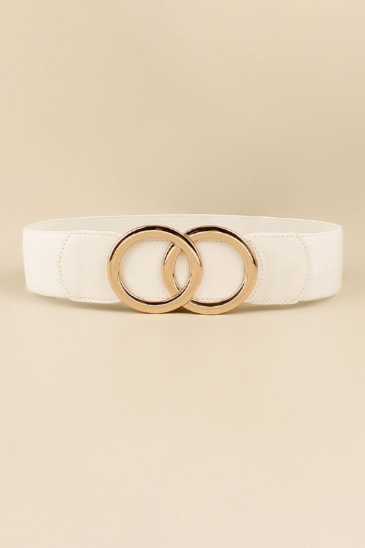 Zinc Alloy Buckle Elastic PU Belt - ShalayeFashion