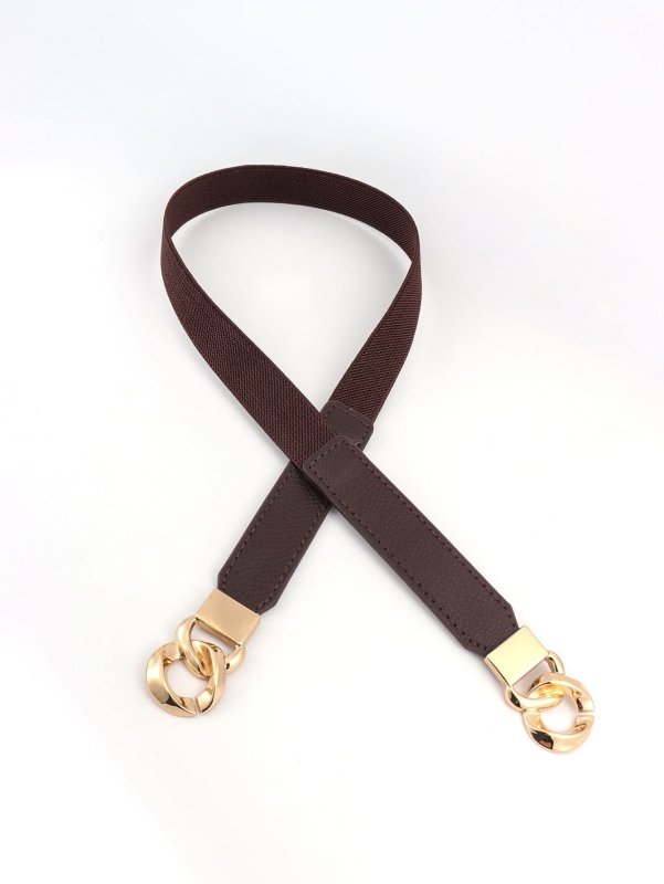 Zinc Alloy Buckle Elastic PU Belt - ShalayeFashion