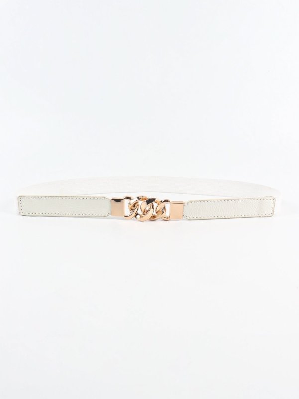 Zinc Alloy Buckle Elastic PU Belt - ShalayeFashion