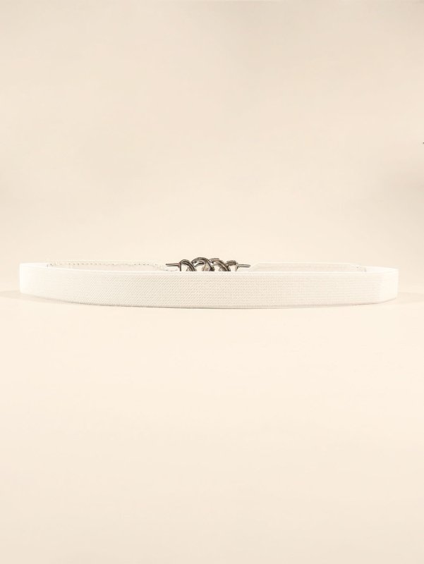 Zinc Alloy Buckle Elastic PU Belt - ShalayeFashion