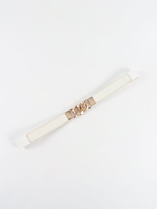 Zinc Alloy Buckle Elastic PU Belt - ShalayeFashion