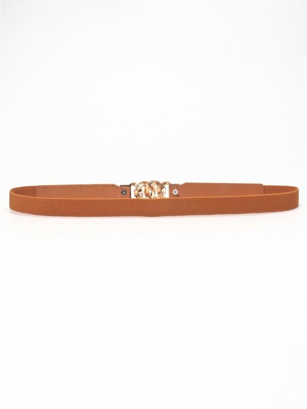 Zinc Alloy Buckle Elastic PU Belt - ShalayeFashion