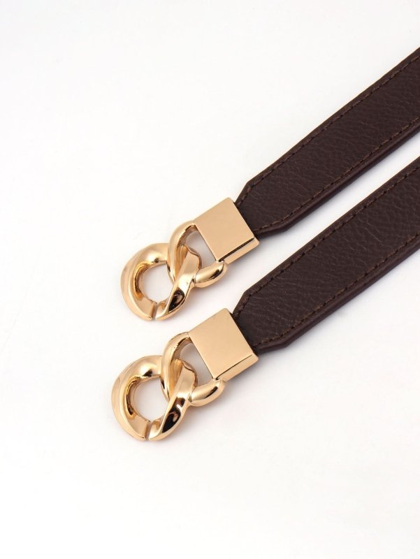 Zinc Alloy Buckle Elastic PU Belt - ShalayeFashion