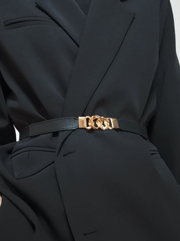 Zinc Alloy Buckle Elastic PU Belt - ShalayeFashion