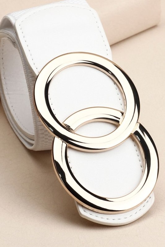 Zinc Alloy Buckle Elastic PU Belt - ShalayeFashion