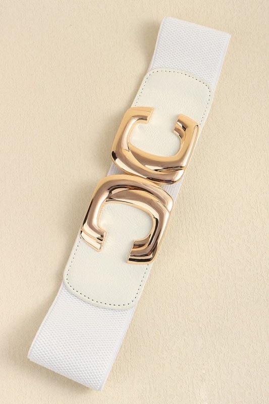 Zinc Alloy Buckle Elastic Wide Belt - ShalayeFashion