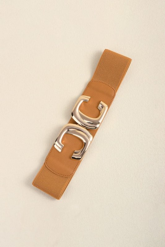 Zinc Alloy Buckle Elastic Wide Belt - ShalayeFashion