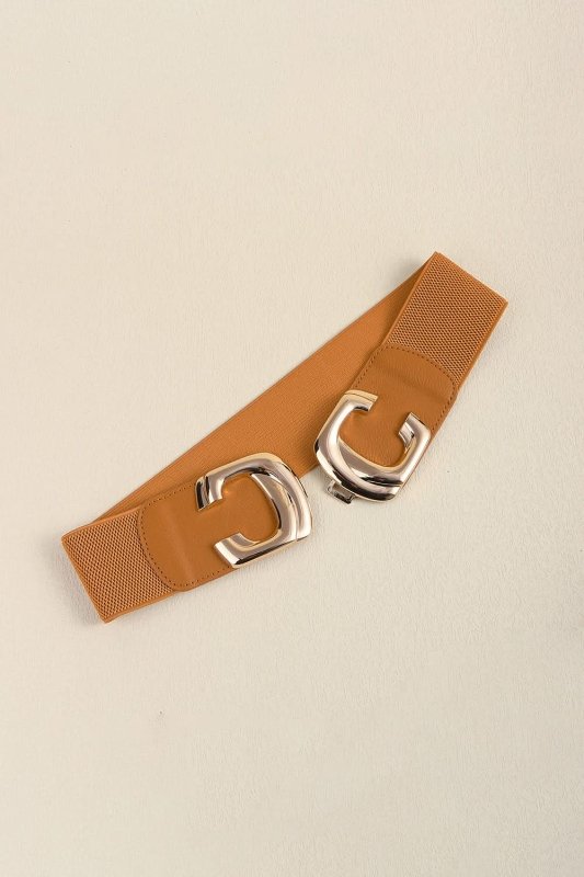 Zinc Alloy Buckle Elastic Wide Belt - ShalayeFashion