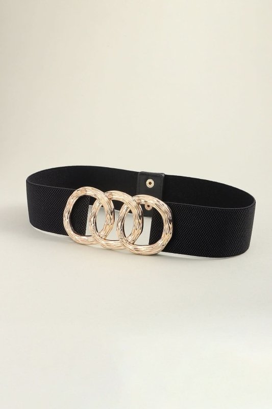 Zinc Alloy Buckle Elastic Wide Belt - ShalayeFashion