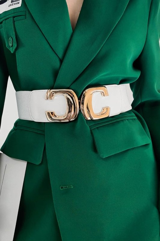 Zinc Alloy Buckle Elastic Wide Belt - ShalayeFashion