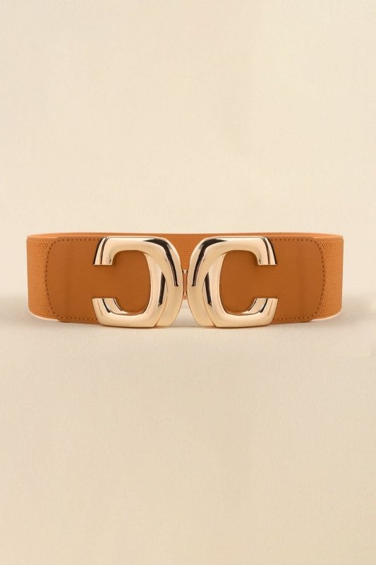 Zinc Alloy Buckle Elastic Wide Belt - ShalayeFashion