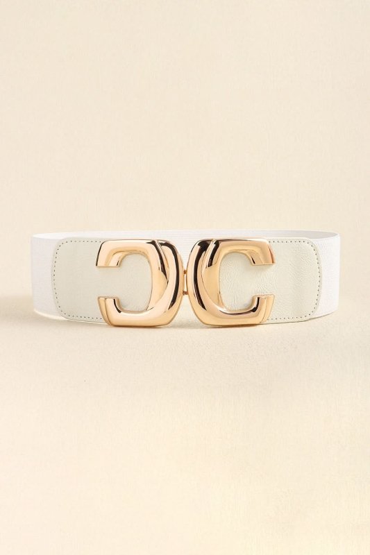 Zinc Alloy Buckle Elastic Wide Belt - ShalayeFashion