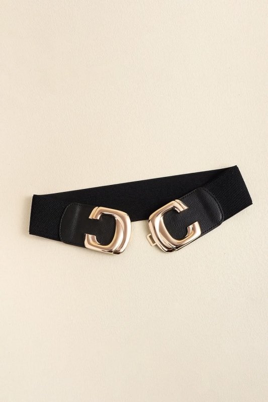 Zinc Alloy Buckle Elastic Wide Belt - ShalayeFashion