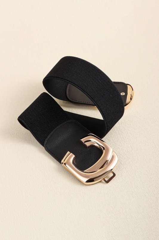 Zinc Alloy Buckle Elastic Wide Belt - ShalayeFashion