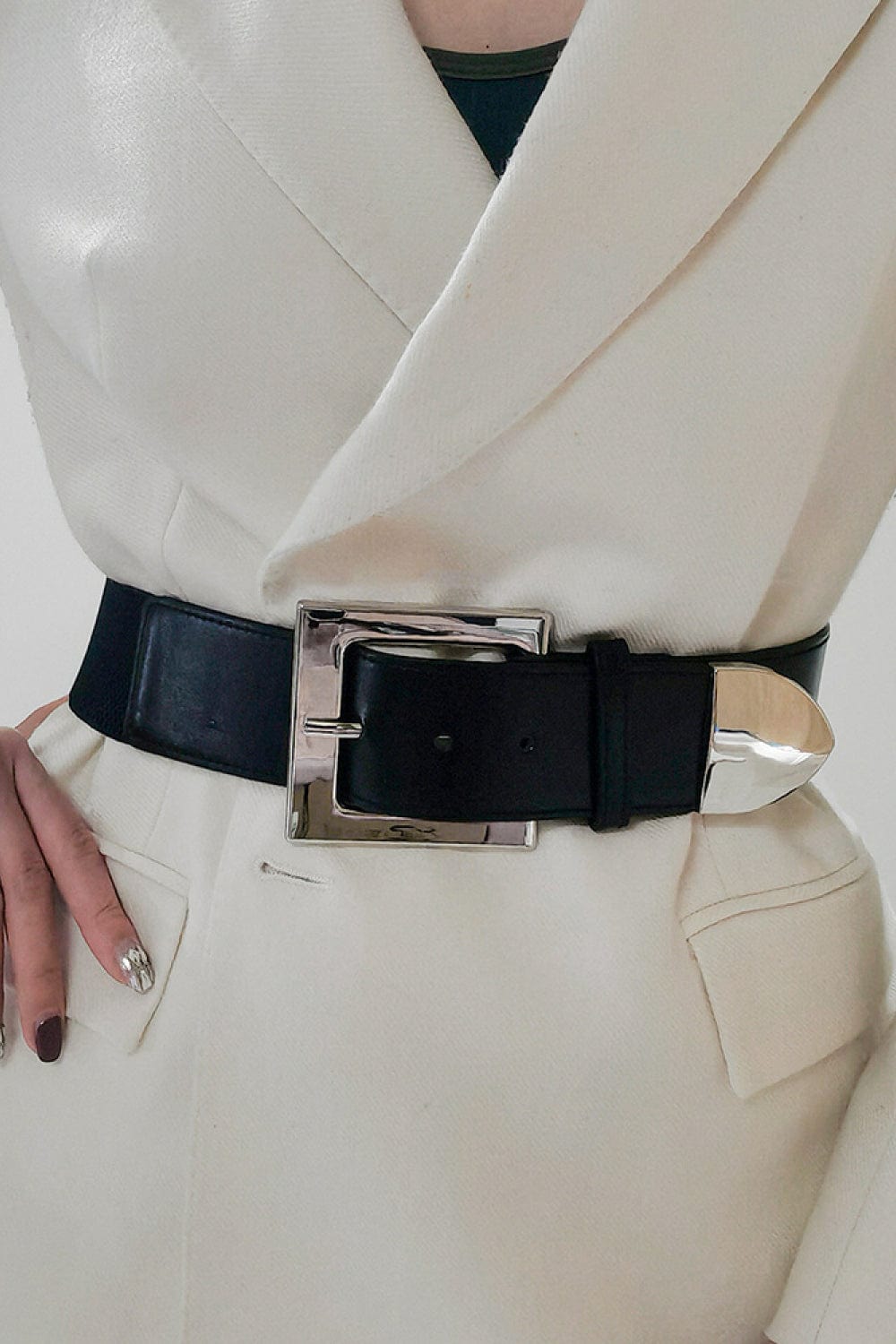 Zinc Alloy Buckle PU Leather Belt - ShalayeFashion