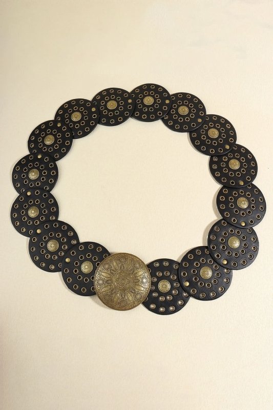 Zinc Alloy PU Disc Belt - ShalayeFashion